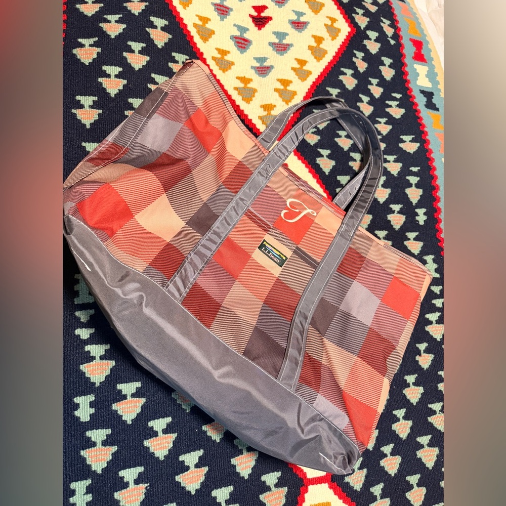 L.L.Bean Everyday Lightweight Plaid Tote